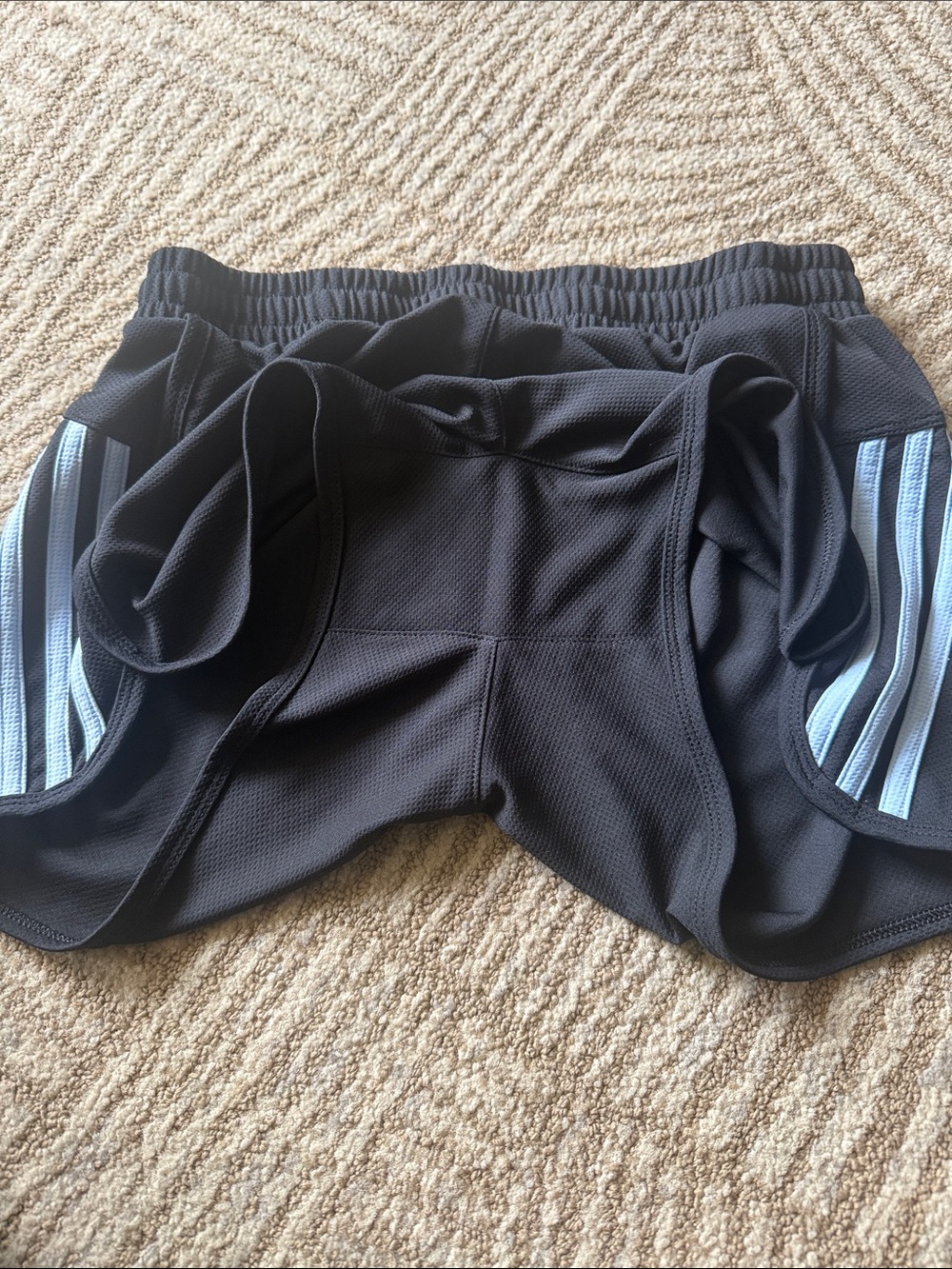 ADIDAS Climalite Running Shorts Sz Small Black & Light Blue - Picture 11 of 11